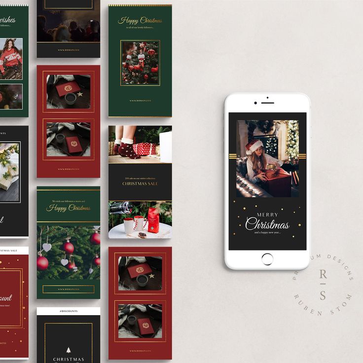 aesthetic christmas instagram story template Christmas dinner Instagram story template with photo frames