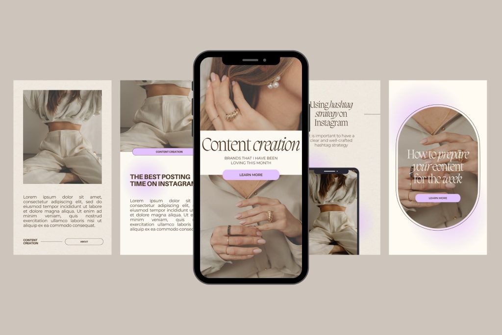 aesthetic content creator story template day in the life Instagram story template aesthetic
