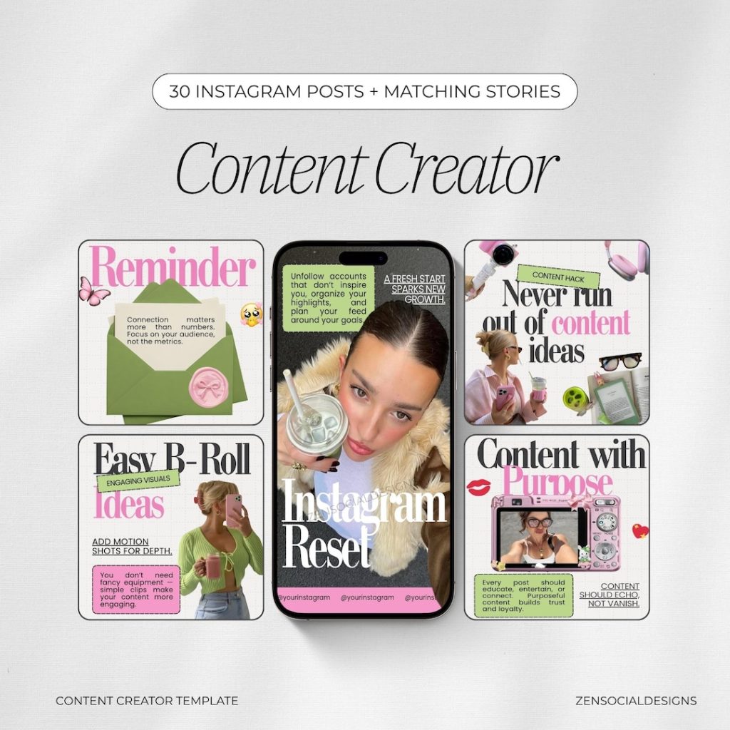 aesthetic content creator story template influencer collaboration Instagram story template aesthetic