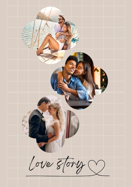 aesthetic couple collage story template calendar couple love story template instagram