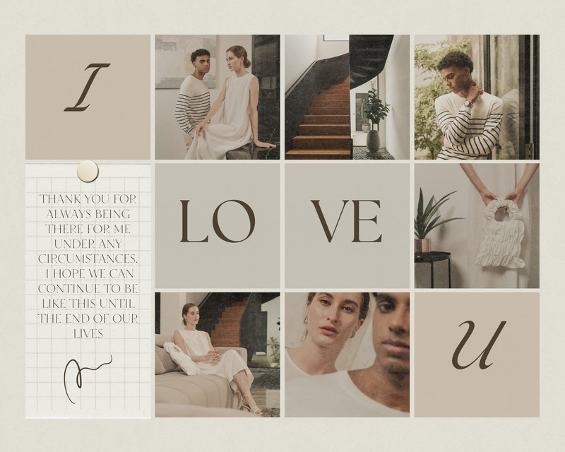 aesthetic couple collage story template minimalist split screen couple story template