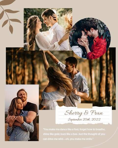 aesthetic couple collage story template overlapping photos couple collage story template