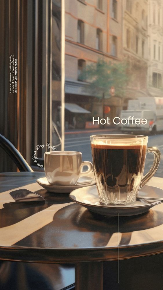aesthetic daily life story template aesthetic morning coffee Instagram story template with white mug and steam