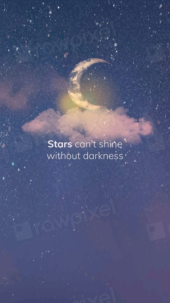 aesthetic deep quote story template Midnight Musings template dark sky stars quote