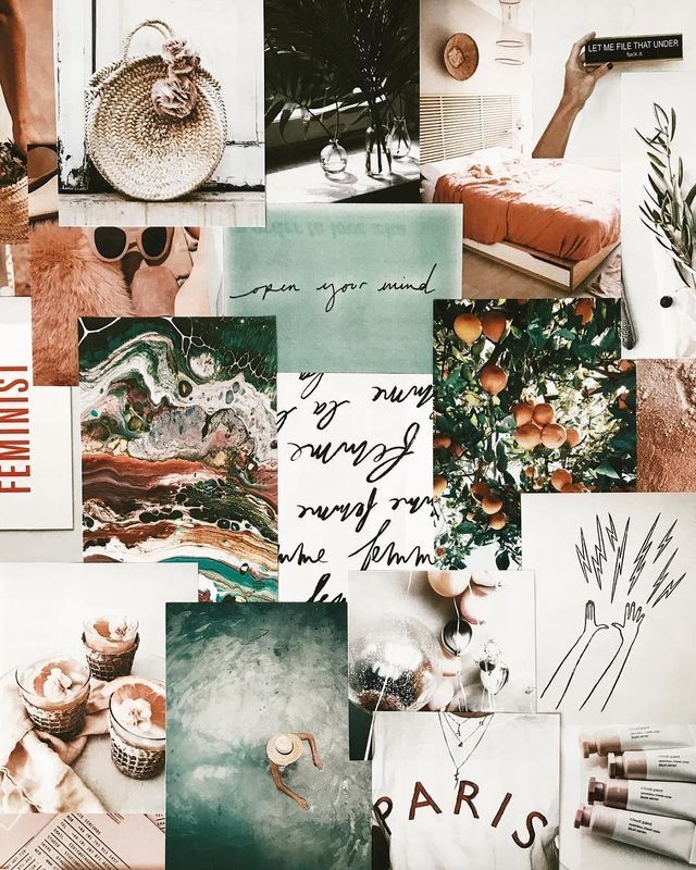 aesthetic design moodboard story hand-drawn scribbles and doodles on a mood board with photos