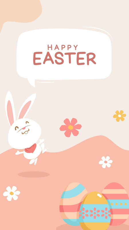 aesthetic easter story template cute Easter bunny Instagram story template pastel background