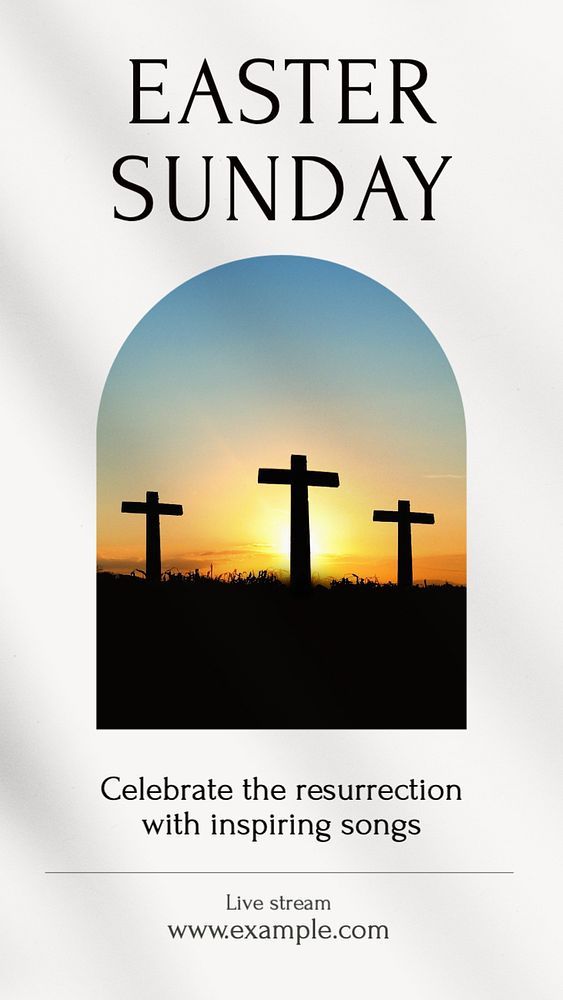 aesthetic easter story template Easter Sunday church Instagram story template cross