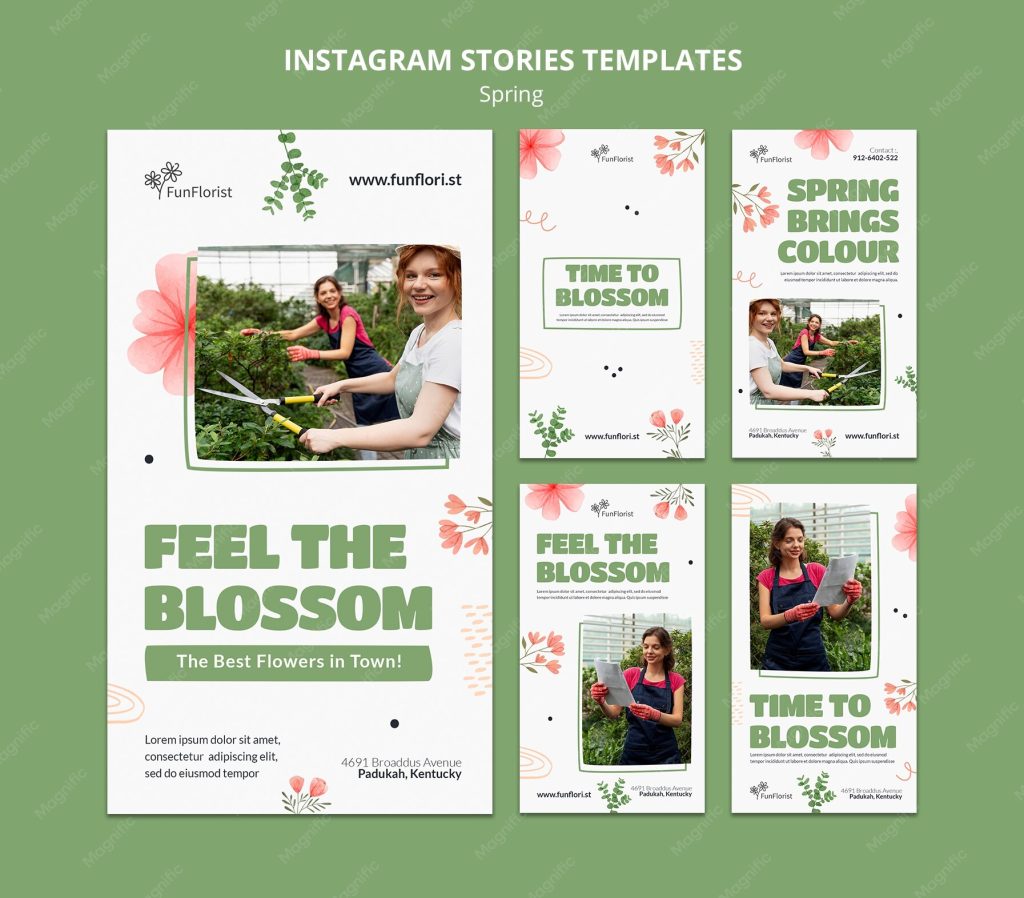 aesthetic easter story template spring bloom quote Instagram story template floral