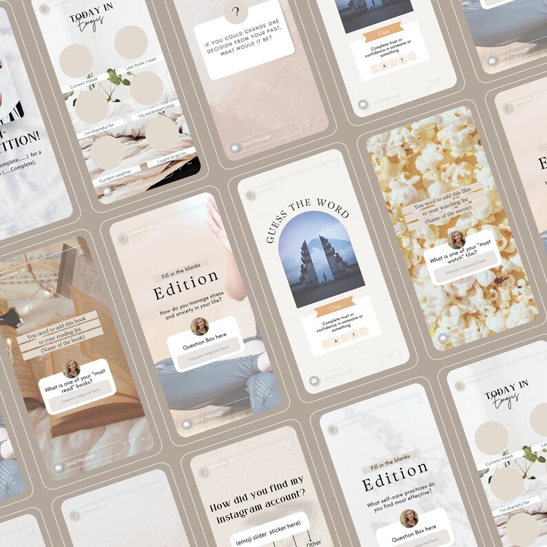 aesthetic engagement story template aesthetic quiz story template instagram