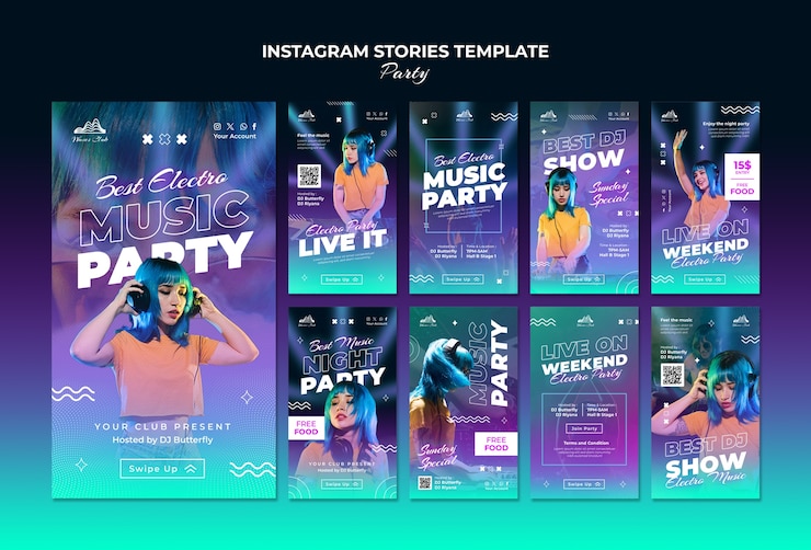 aesthetic event announcement story instagram story event details template with icons and bullet points