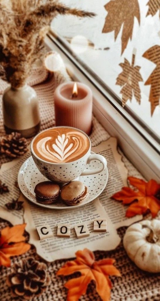 aesthetic fall instagram story template cozy coffee fall Instagram story template with beige background