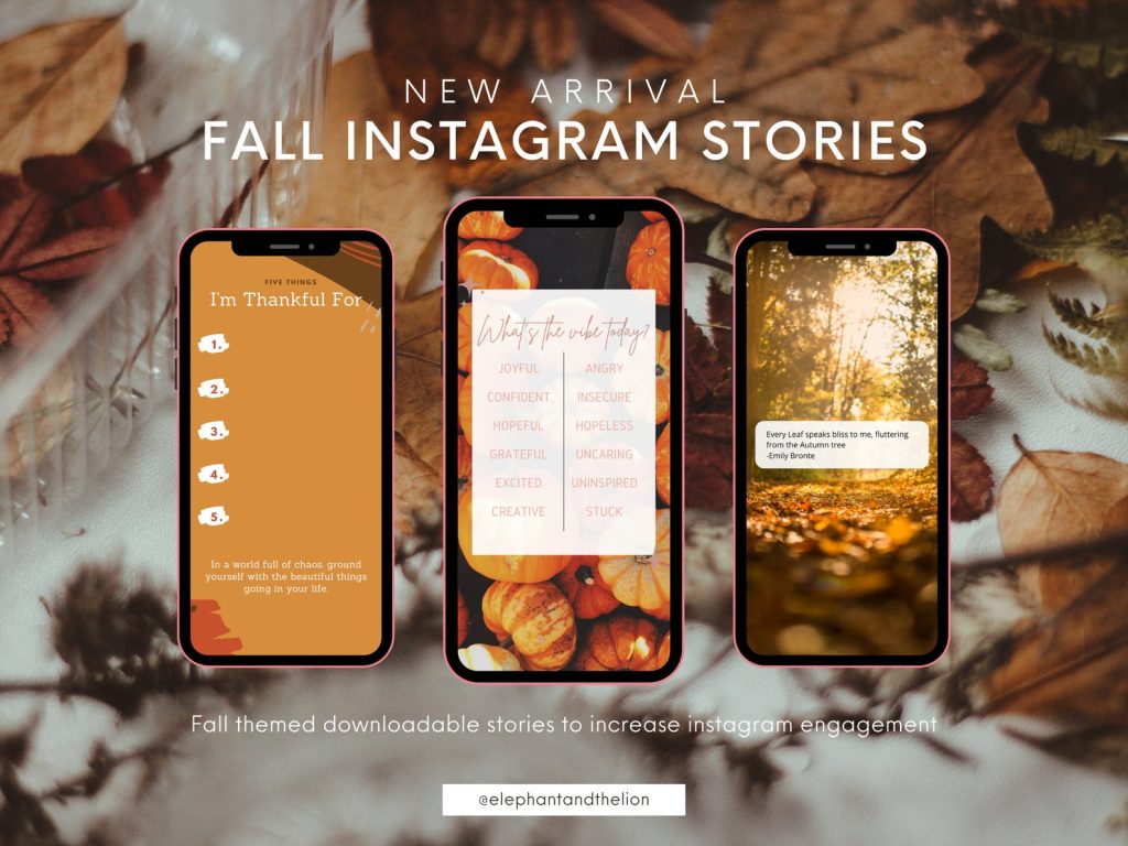 aesthetic fall instagram story template golden hour fall Instagram story template warm gradient