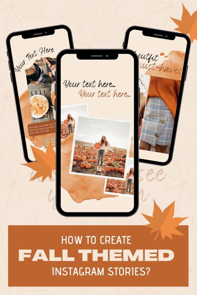 aesthetic fall instagram story template harvest fall Instagram story template with apples and pumpkins