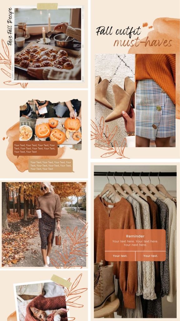 aesthetic fall instagram story template sweater weather fall Instagram story template knit texture