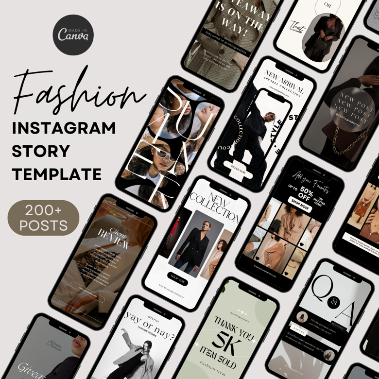 aesthetic fashion blogger story brand collaboration story template Instagram