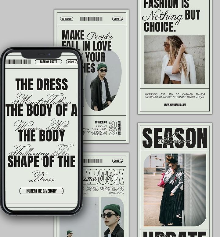 aesthetic fashion blogger story fashion quote overlay story template
