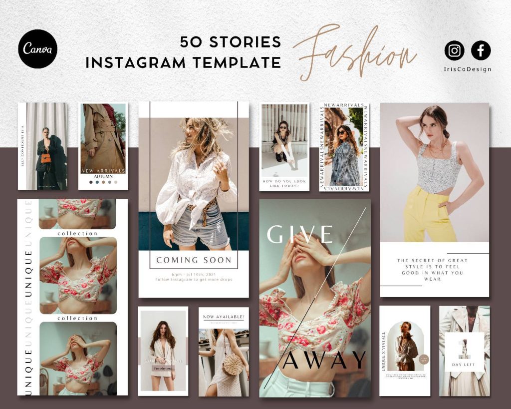 aesthetic fashion blogger story fashion week story template Instagram