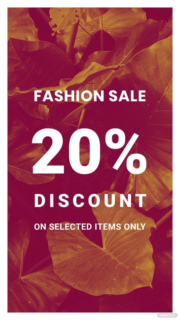 aesthetic fashion sale story template boho fashion sale Instagram story template with floral accents and warm tones
