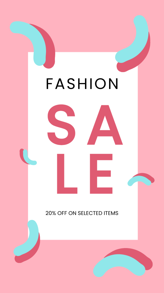 aesthetic fashion sale story template pastel fashion sale Instagram story template with soft pink and lavender tones