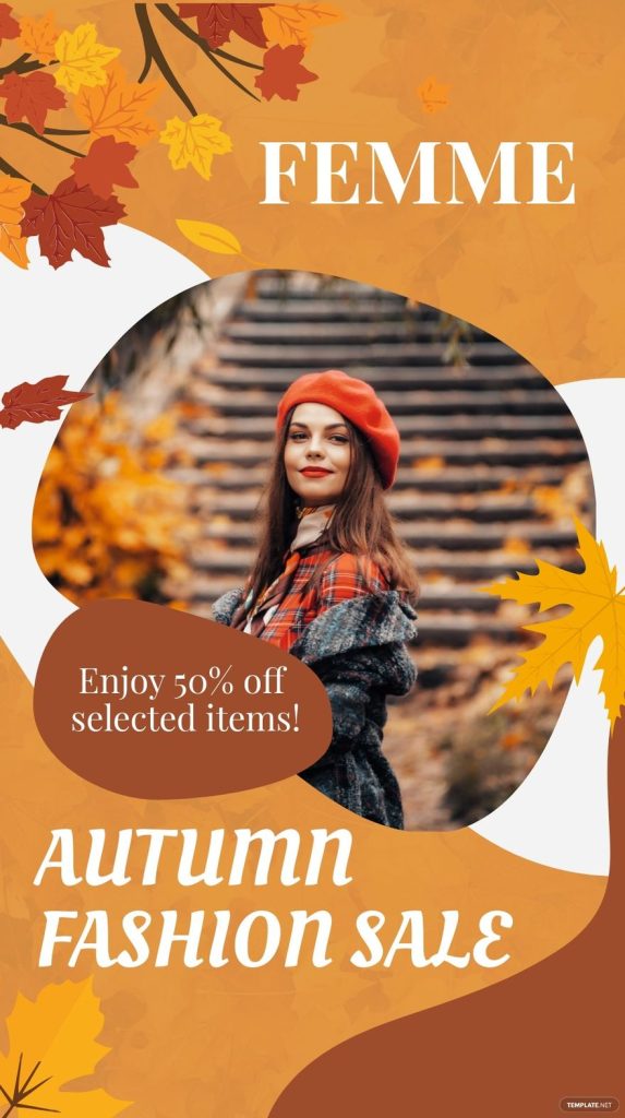 aesthetic fashion sale story template seasonal fashion sale Instagram story template with collage of seasonal clothing items
