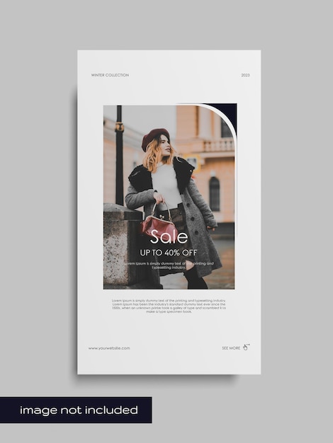 aesthetic fashion sale story template typography focused fashion sale Instagram story template with large text and minimal product
