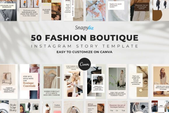 aesthetic fashion story template aesthetic fashion haul Instagram story template with shopping bag and product photos