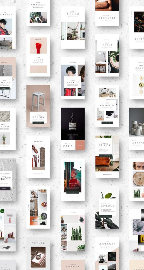 aesthetic fashion story template aesthetic lookbook Instagram story template with multiple outfit photos grid