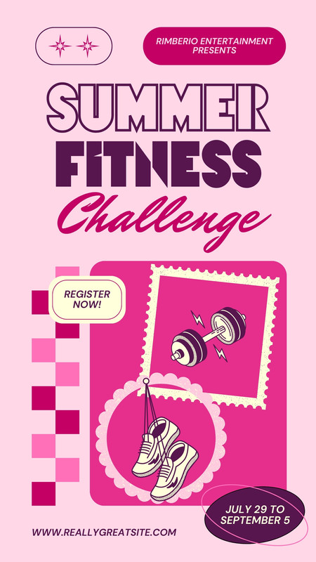 aesthetic fitness challenge story daily workout check-in story template marble background