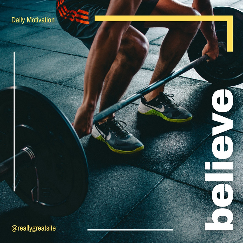 aesthetic fitness Instagram story template motivation quote blurred gym background