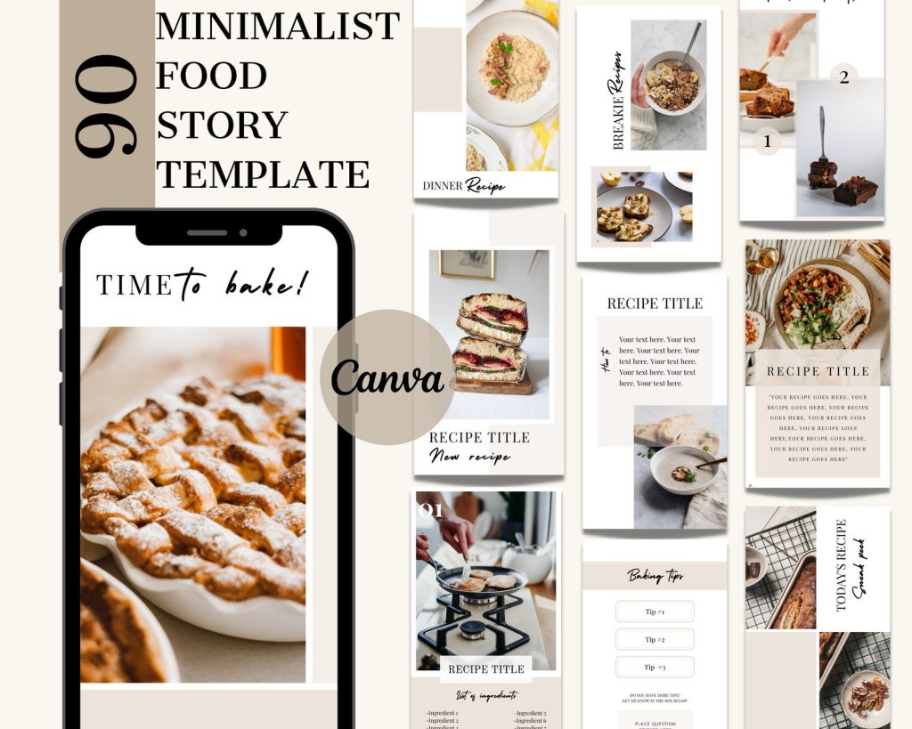 aesthetic food blogger story cooking playlist template
