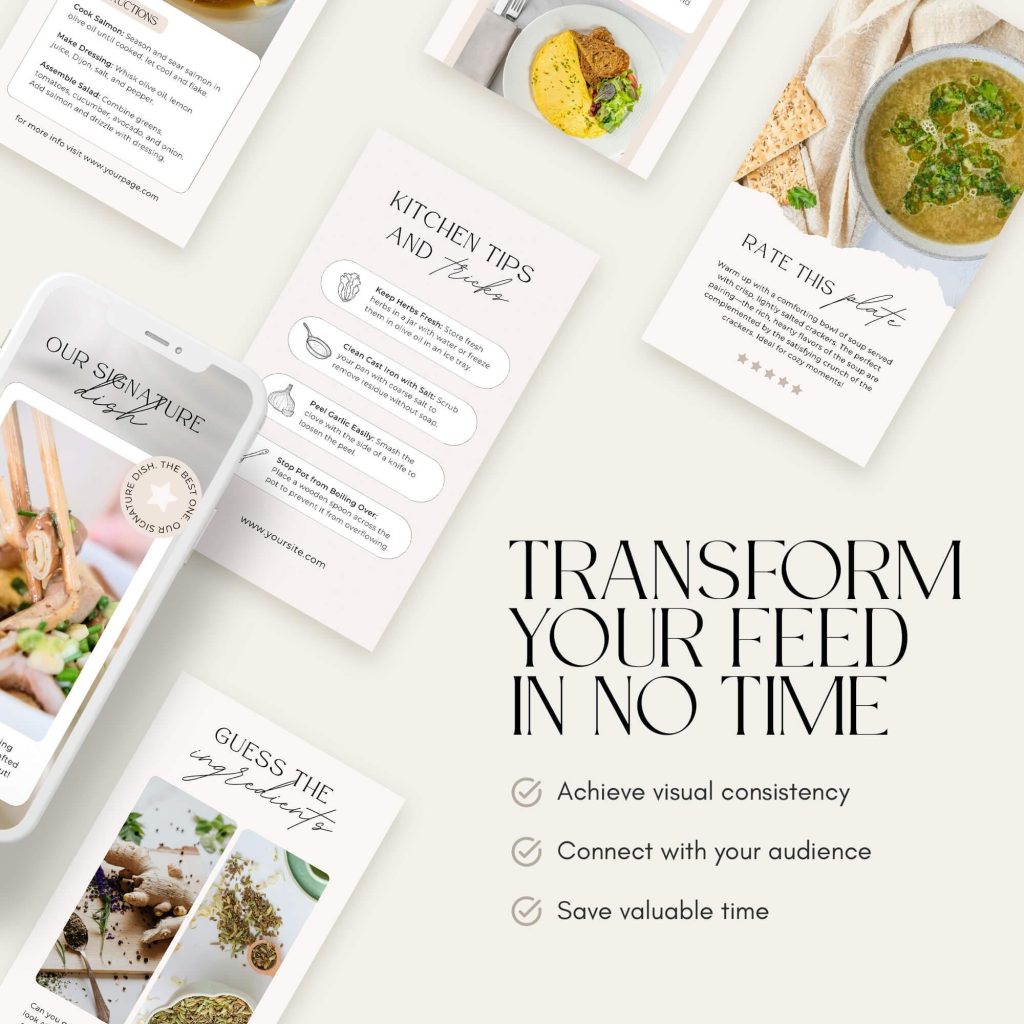 aesthetic food blogger story plating perfection template