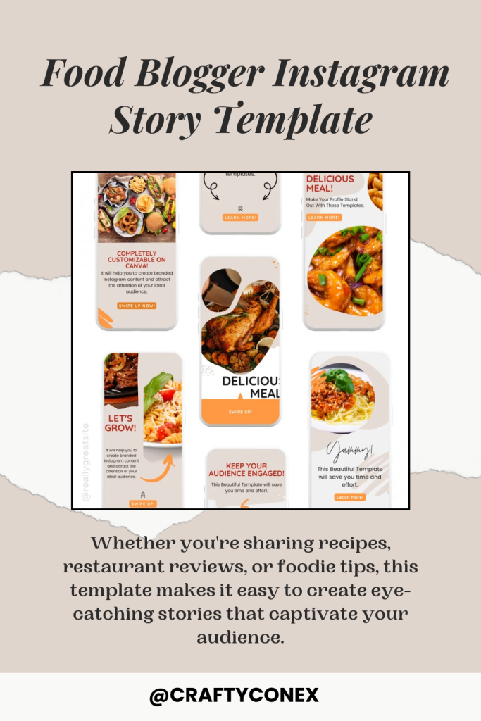 aesthetic food blogger story step by step tutorial template