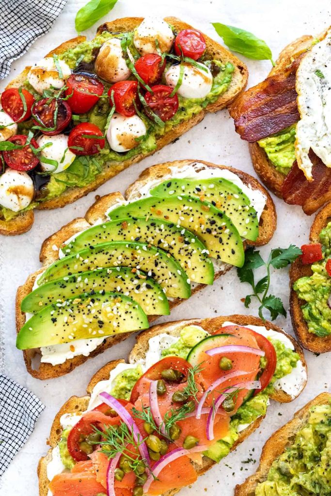 aesthetic food promo story template modern brunch instagram story template avocado toast latte flat lay