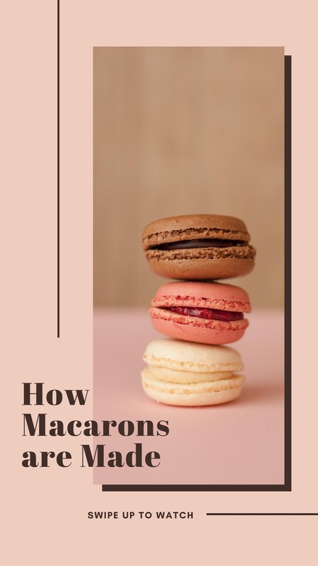 aesthetic food promo story template pastel dessert instagram story template pink mint macarons