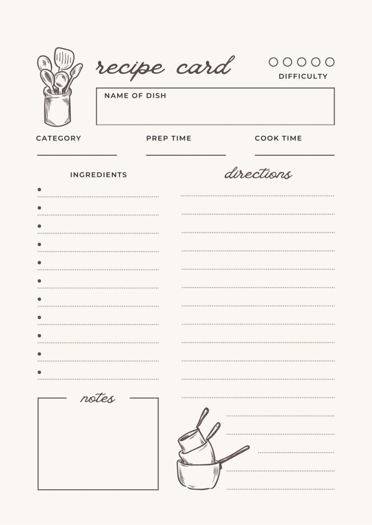 aesthetic food promo story template vintage recipe card instagram story template paper texture handwriting
