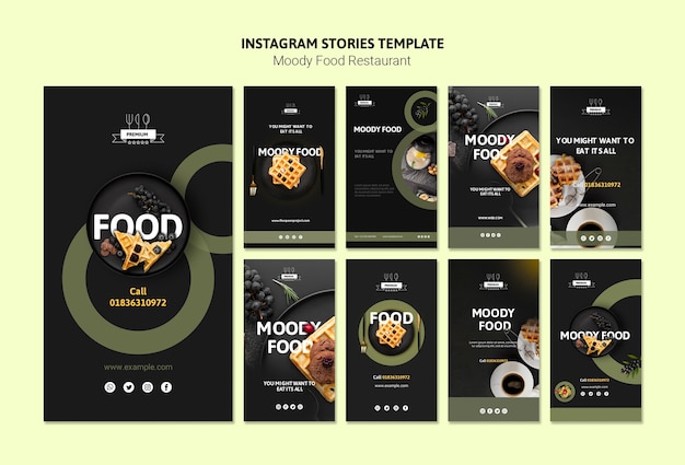 aesthetic food story template dark moody food Instagram story template