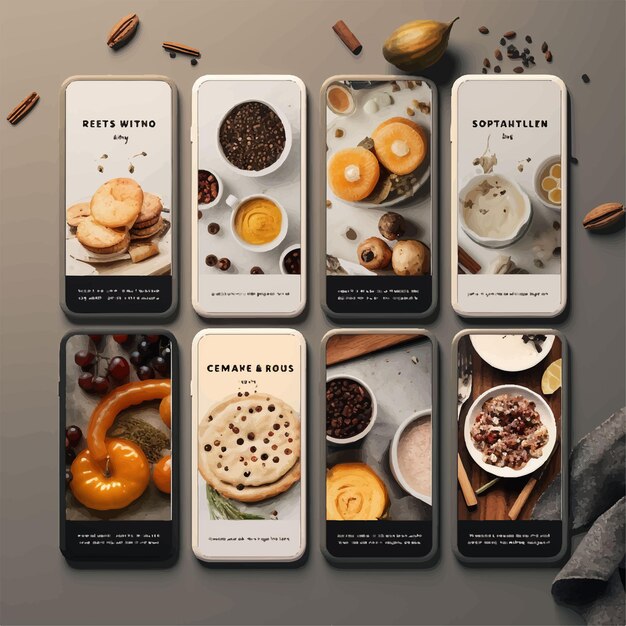 aesthetic food story template modern geometric food Instagram story template