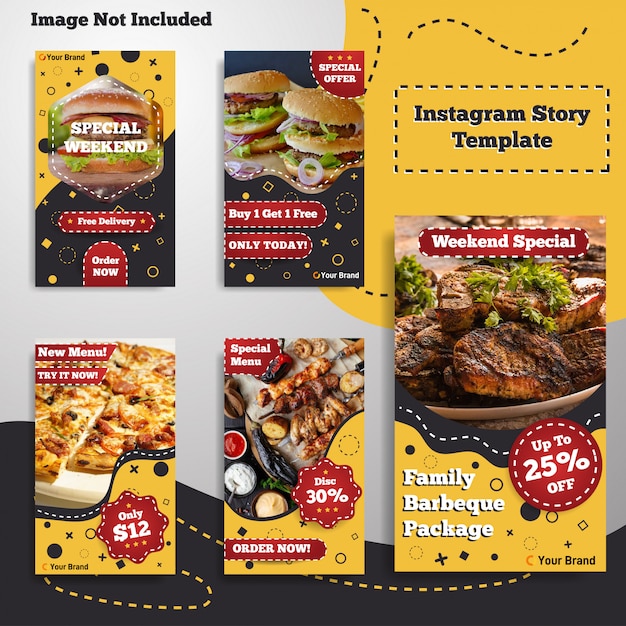 aesthetic food story template vintage retro food Instagram story template