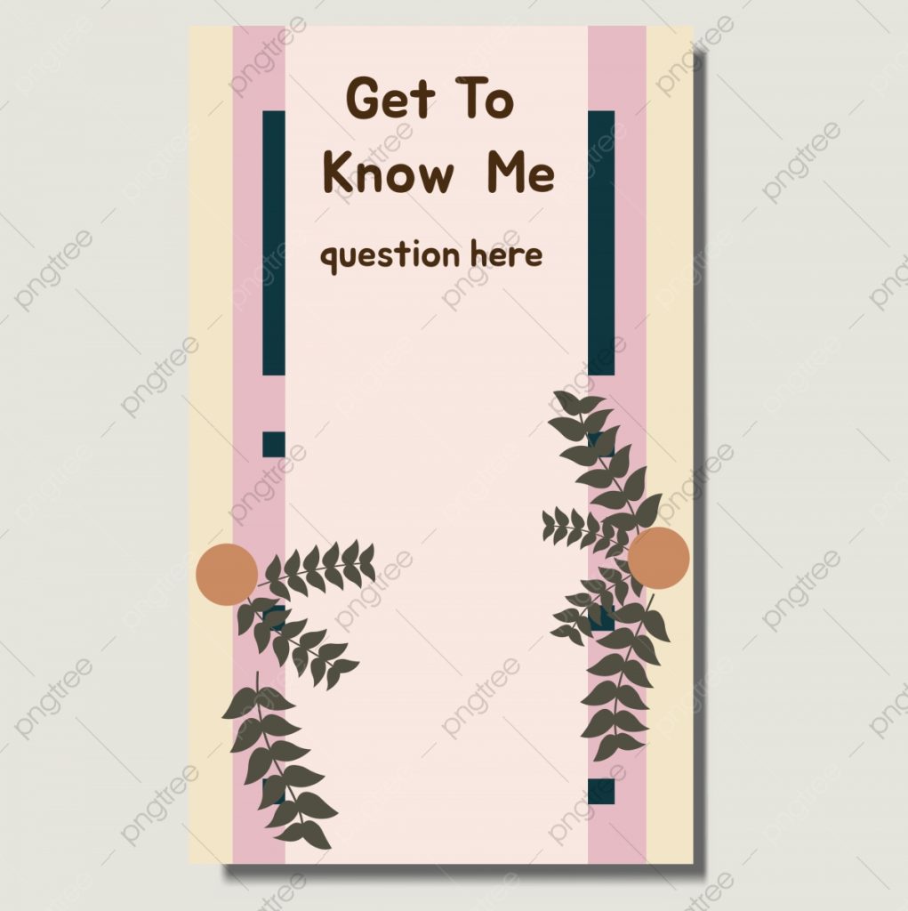 aesthetic get to know me story aesthetic Q&A sticker instagram story template