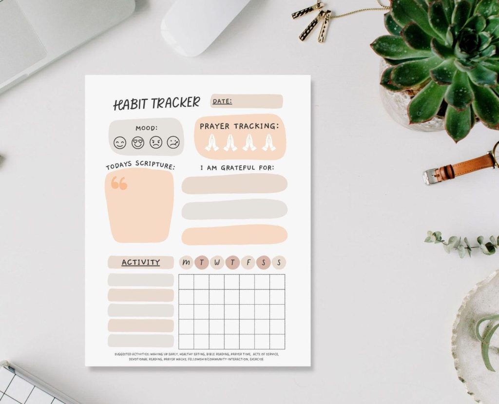 aesthetic habit tracker story template aesthetic gratitude log story template