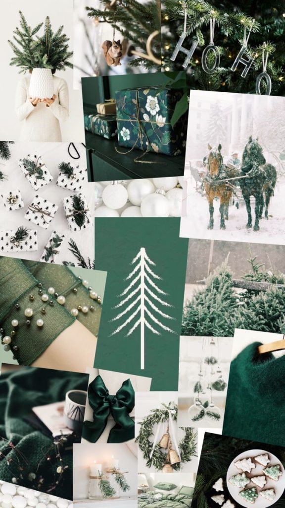 aesthetic holiday story template holiday gathering collage warm gold green