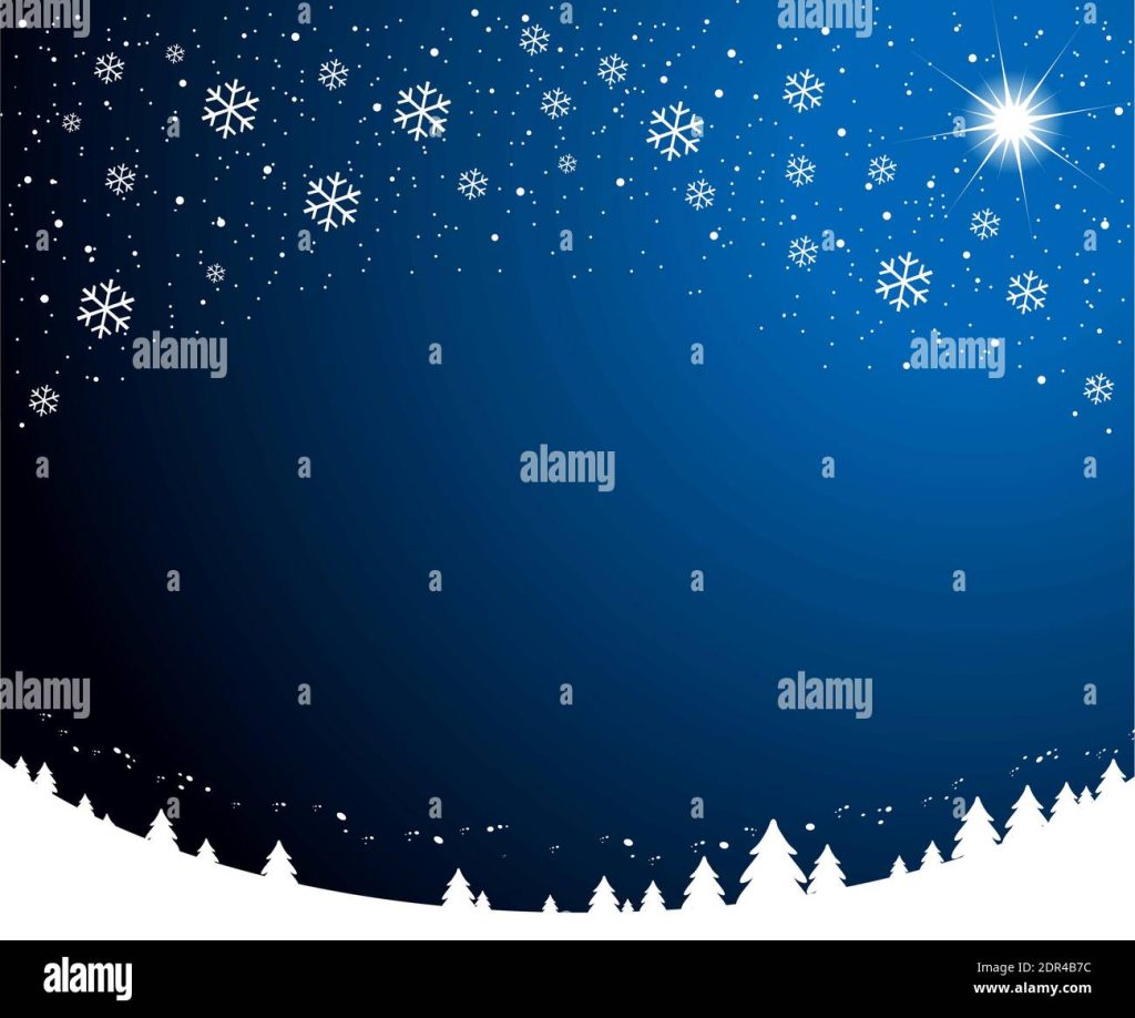 aesthetic holiday story template snowy night navy stars twinkling lights