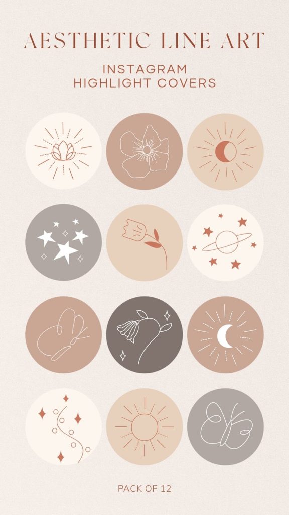 aesthetic ig story template Instagram story template with minimalist line art on white background