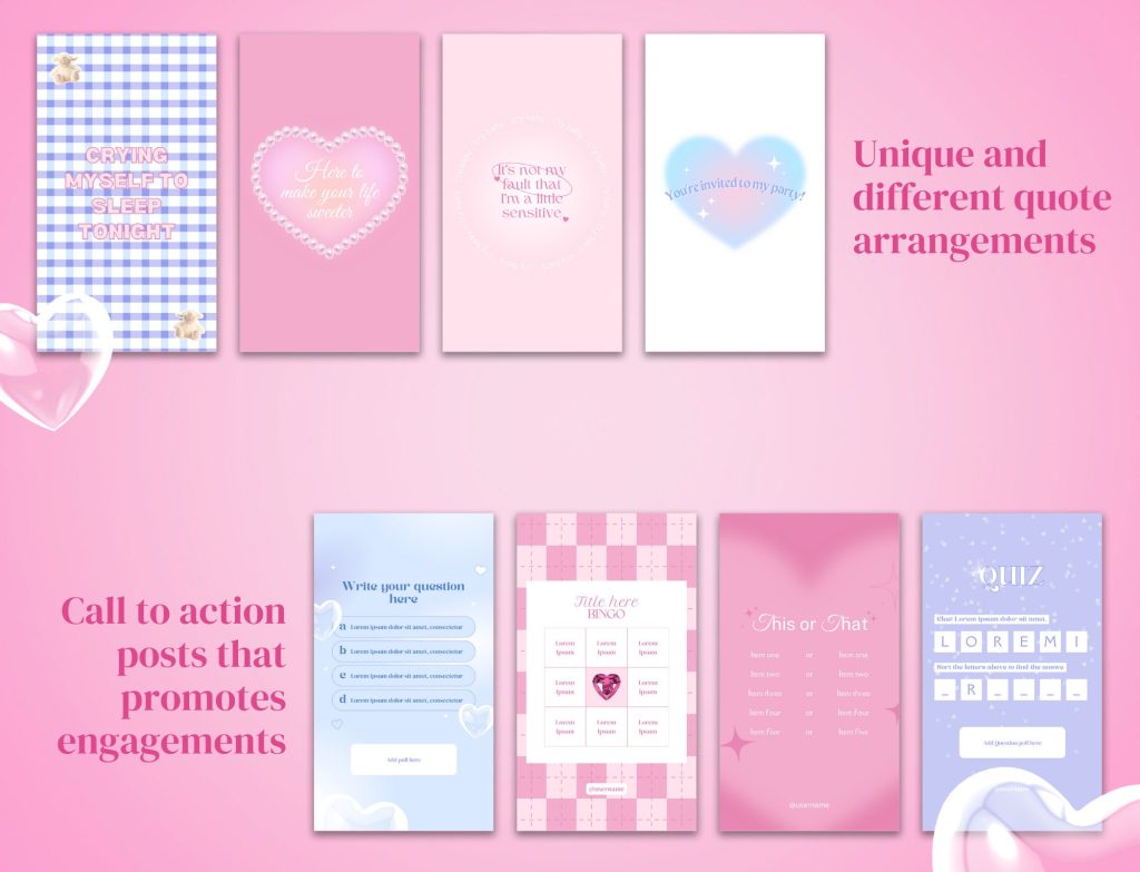 aesthetic ig story template Instagram story template with pastel pink and blue gradient background