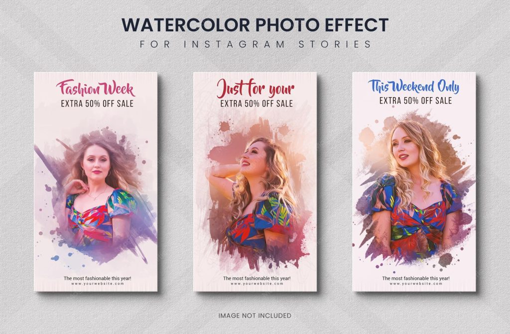 aesthetic ig story template Instagram story template with watercolor splash effect in rainbow colors