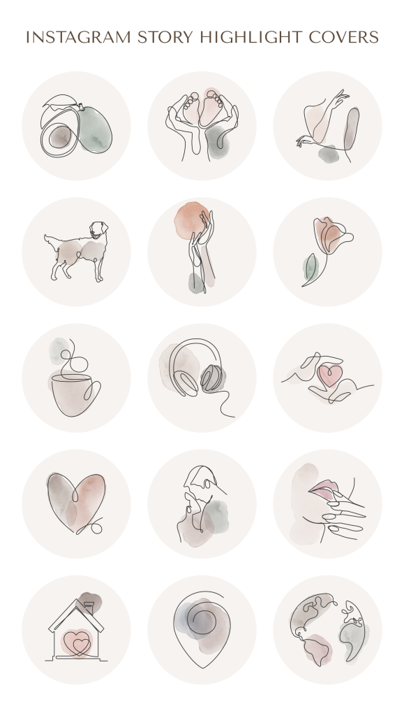 aesthetic influencer story template aesthetic story highlight cover preview Instagram story template with icons