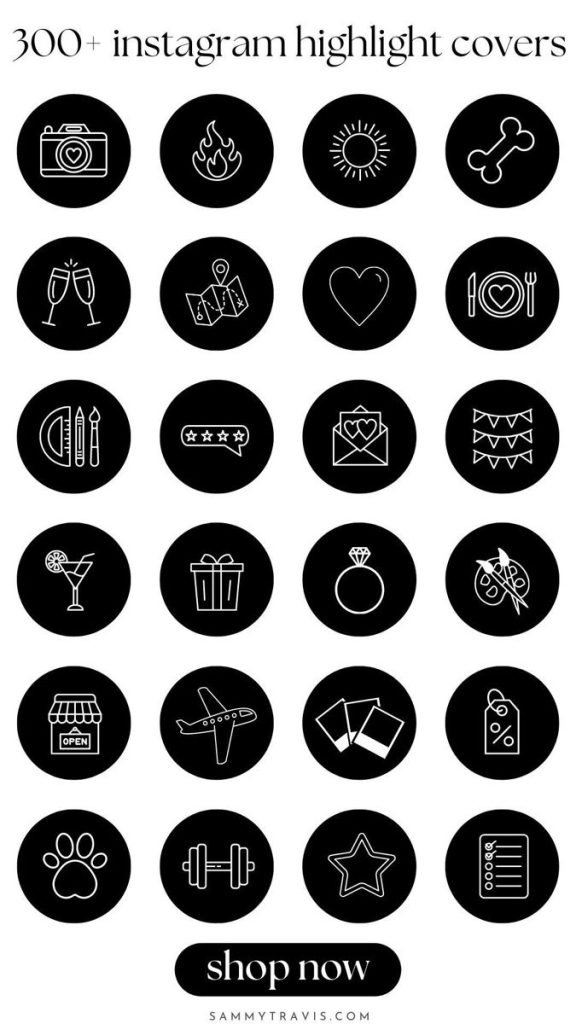 aesthetic instagram highlight template black and white Instagram highlight cover icons
