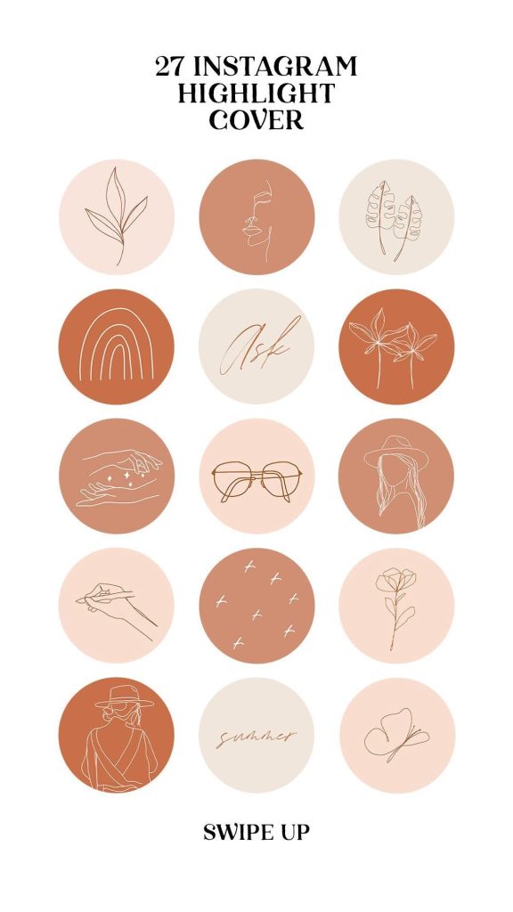 aesthetic instagram highlight template boho chic Instagram highlight cover icons with floral elements