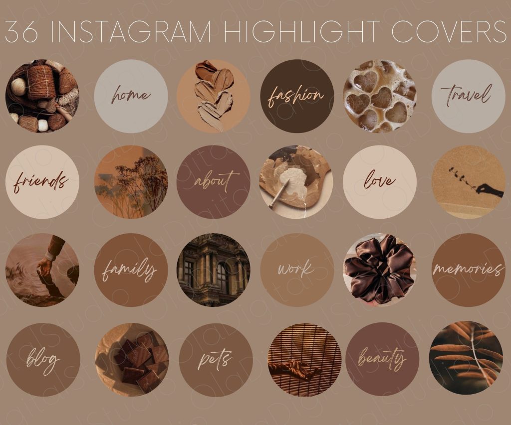 aesthetic instagram highlight template vintage film style Instagram highlight cover icons