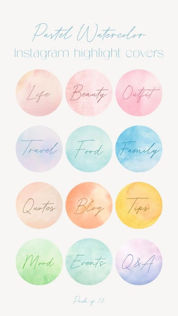aesthetic instagram highlight template watercolor abstract Instagram highlight cover icons